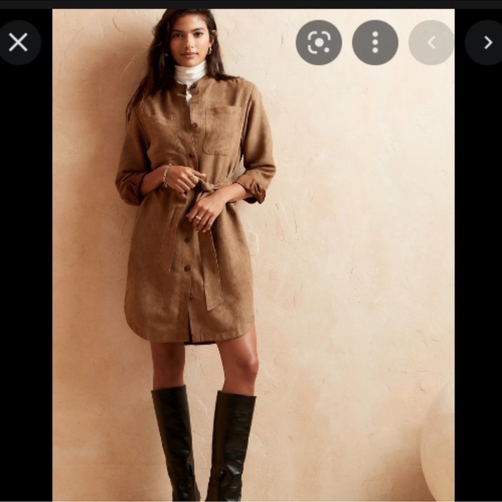 Banana Republic Tan Button-Up Dress